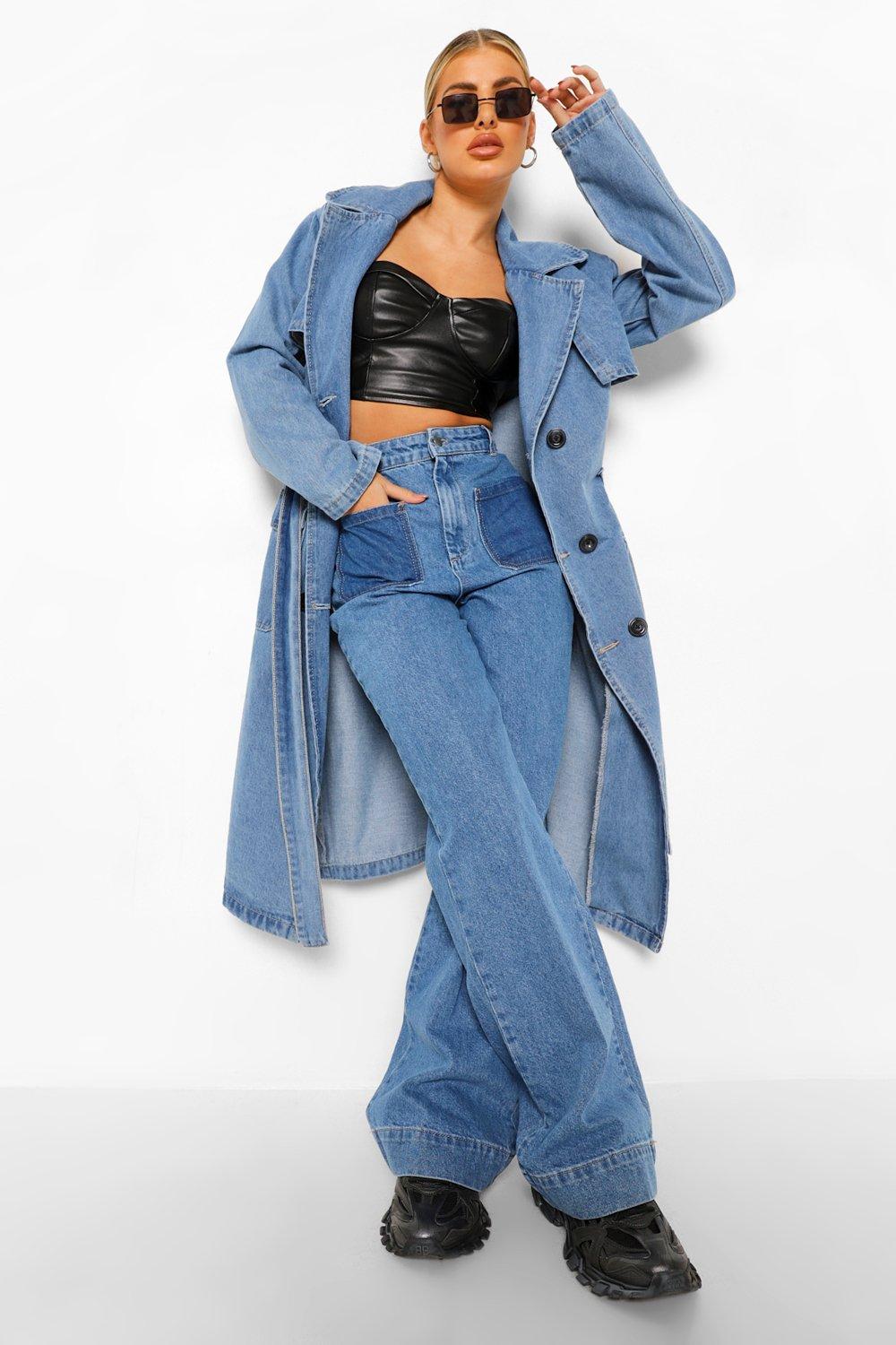 Trench sales jean jacket